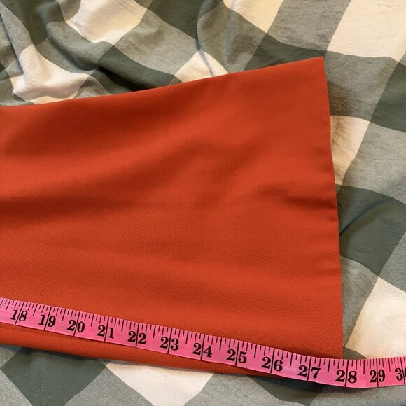 Stella McCartney High Rise Pleated Pants Womens 2 Tangerine Wool Crop Flare - Picture 16 of 16